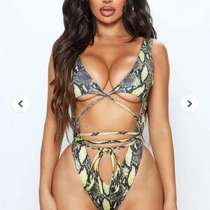 Snakeskin Cutout Swimsuit